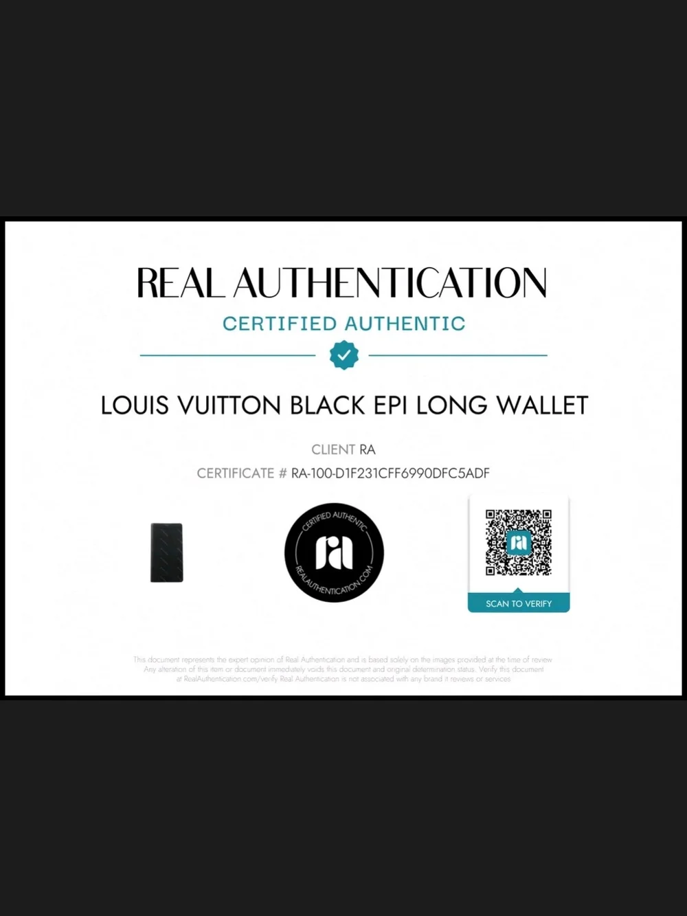 Louis Vuitton Black Epi Leather Long Wallet